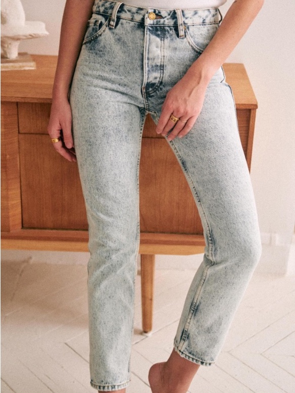 Sezane Le Brut Sexy Tall Edge Blue Size 25 NWT